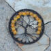 spooky 3 inch tree of life featuring orange glass beads and black aluminum wire